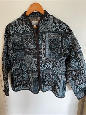 Tradition Country Collection Women’s Tapestry Blue & Black Zip Jacket